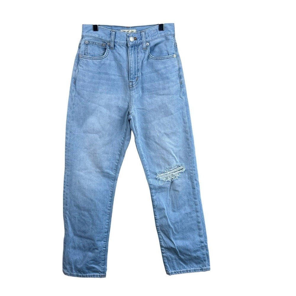 Madewell 90s Straight Crop Jeans Womens 23 Blue High Rise Relaxed Denim Stretch
